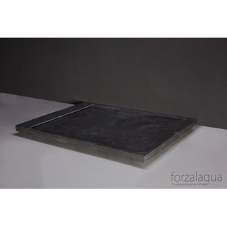 Forzalaqua Fresco Receveur de douche 120x90x5cm avec bonde inox rectangulaire pierre de taille adouci bleu gris